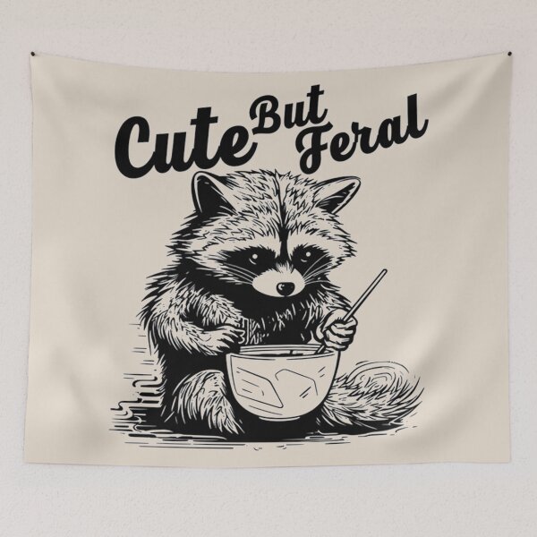 Item preview, Feeling Feral, but Feelling cute and If I'm Moody Give Me Foody, Funny Raccoon Design, Animal Sarcastic Saying, Trendy Raccoon Sublimation designed and sold by FitFisher.