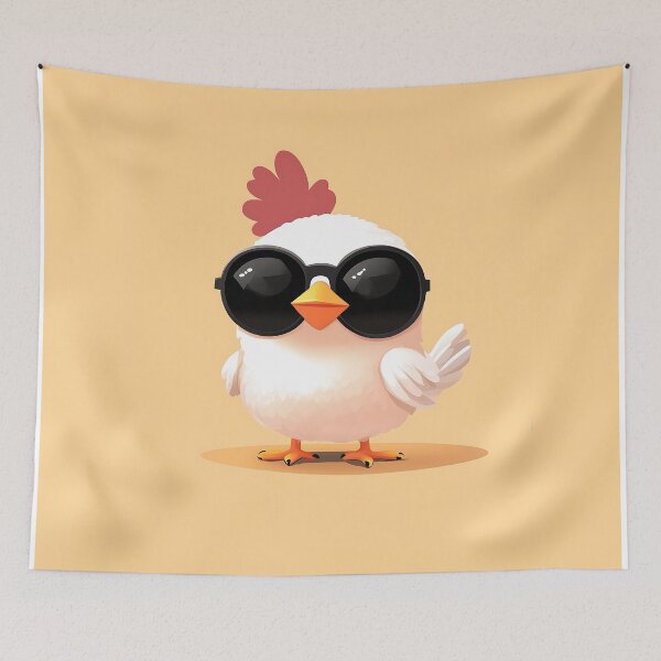 Item preview, Cool Cartoon Chicken With Sunglasses Illustration designed and sold by GoldenTealArts.