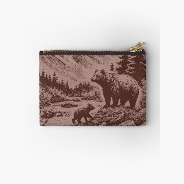 Item preview, Cachorro de oso cruzando el arroyo hacia su madre designed and sold by Tenpaces.
