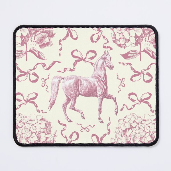 Item preview, Elegant Horse Hydrangea Bows Soft Pink Toile designed and sold by tanjica.