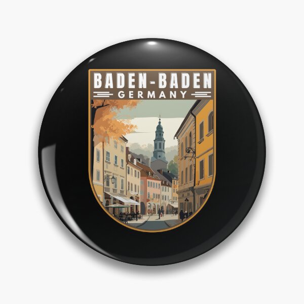 Item preview, Baden-Baden in Baden-Württemberg Germany Retro Travel Art Emblem designed and sold by MaateoDesign.