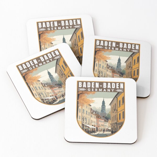 Item preview, Baden-Baden in Baden-Württemberg Germany Retro Travel Art Emblem designed and sold by MaateoDesign.