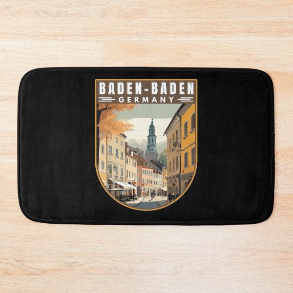 Item preview, Baden-Baden in Baden-Württemberg Germany Retro Travel Art Emblem designed and sold by MaateoDesign.