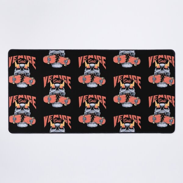 Item preview, Venice California Skateboarding Skull - Orange Text designed and sold by TimelessLocales.
