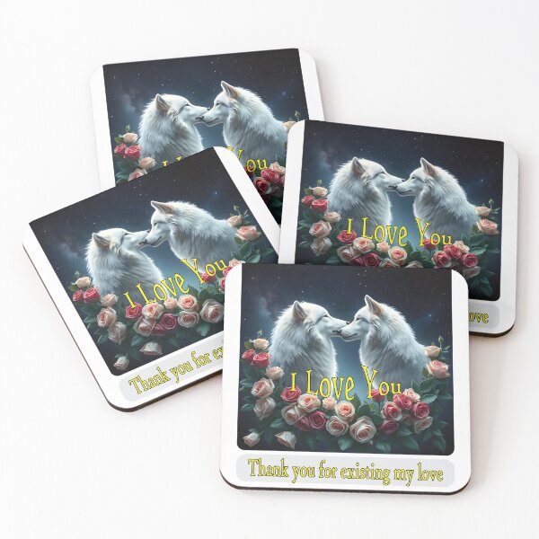 Item preview, Love between two wolves in a starry night designed and sold by GiCapgraphics.