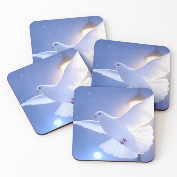 Item preview, white dove flying in a snowy night designed and sold by Fluffy-Fields.