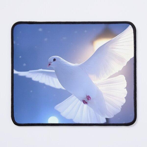 Item preview, white dove flying in a snowy night designed and sold by Fluffy-Fields.
