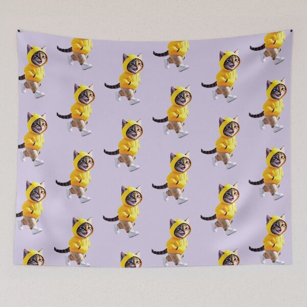 Item preview, Happy cat in yellow hoodie designed and sold by PeggyMacStudio.