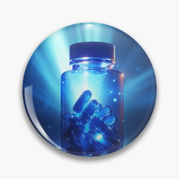 Item preview, Glowing blue capsules in a bottle designed and sold by anytka.