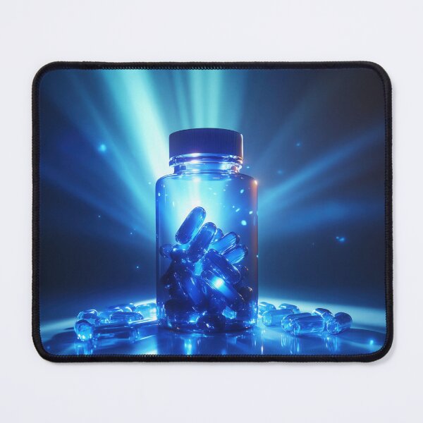 Item preview, Glowing blue capsules in a bottle designed and sold by anytka.