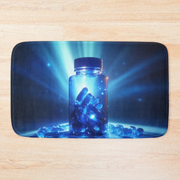 Item preview, Glowing blue capsules in a bottle designed and sold by anytka.