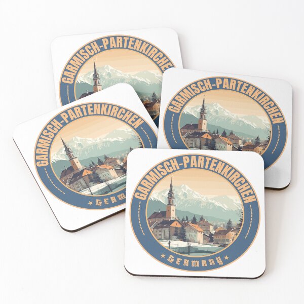 Item preview, Garmisch-Partenkirchen in Bavaria Germany Retro Travel Art Badge designed and sold by MaateoDesign.