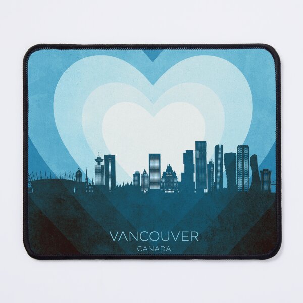 Item preview, Vancouver Canada Skyline Hearts Blue designed and sold by ArtPrints.