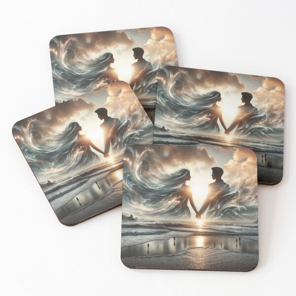 Item preview, Lovers in the ocean waves designed and sold by Seve-IA.