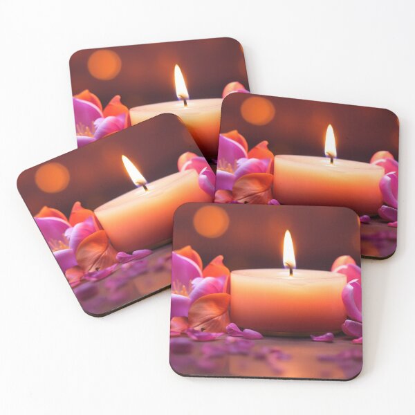 Item preview, Lit candle surrounded by flowers and petals designed and sold by anytka.