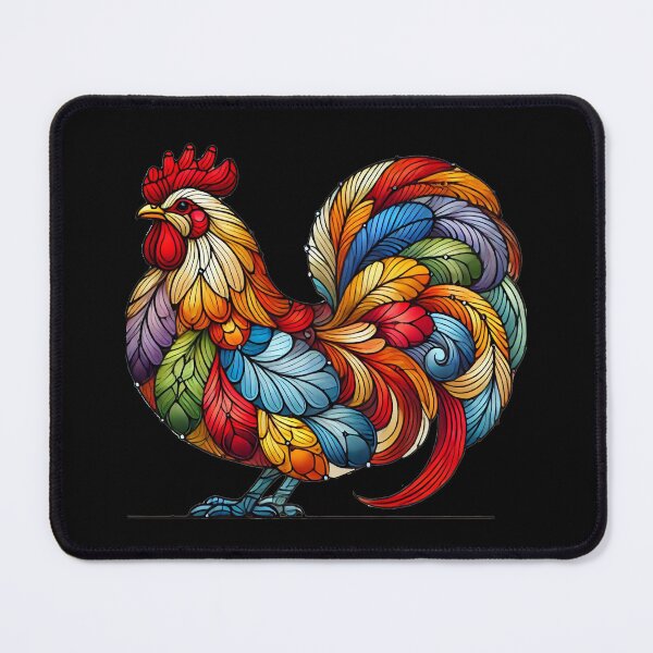Item preview, Stained Glass Chicken Art designed and sold by ArtByMarkDesign.