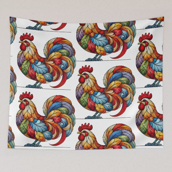 Item preview, Stained Glass Chicken Art designed and sold by ArtByMarkDesign.
