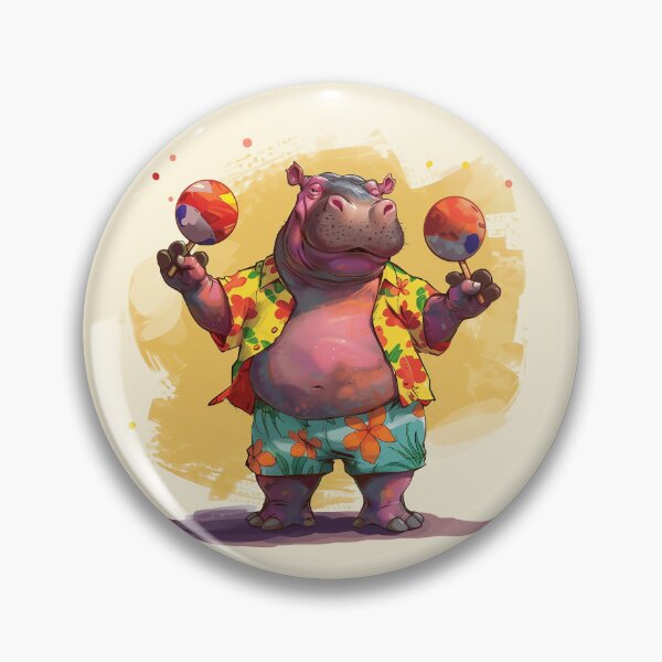 Item preview, Funny Hippopotamus Playing Maracas designed and sold by dharanna.