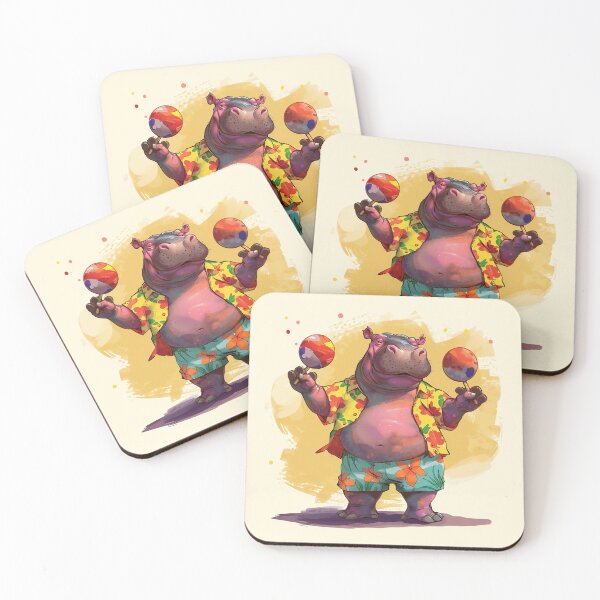 Item preview, Funny Hippopotamus Playing Maracas designed and sold by dharanna.