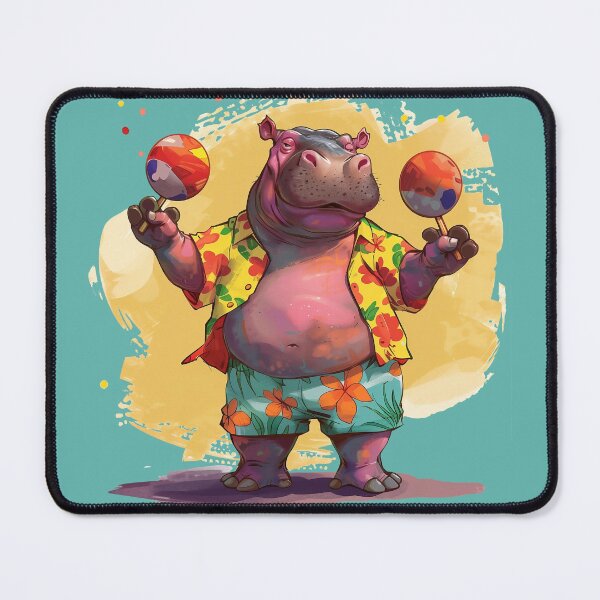 Item preview, Funny Hippopotamus Playing Maracas designed and sold by dharanna.