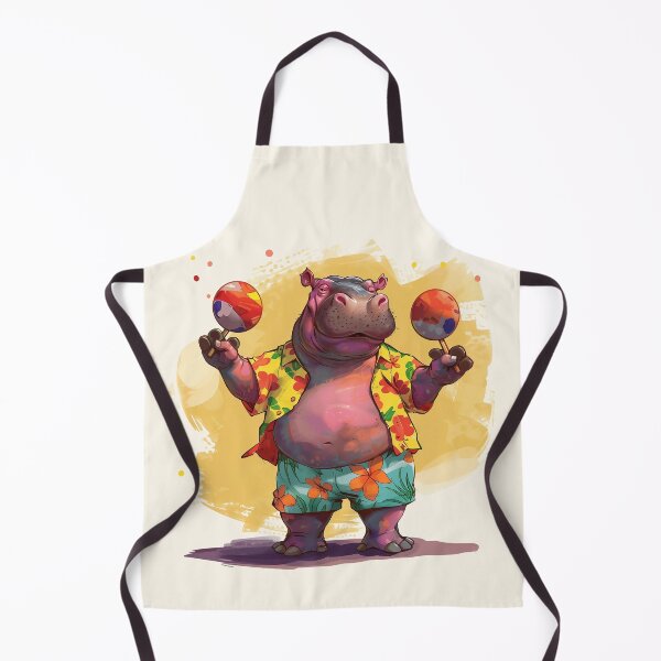 Item preview, Funny Hippopotamus Playing Maracas designed and sold by dharanna.