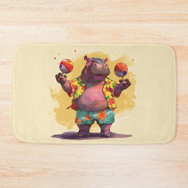 Item preview, Funny Hippopotamus Playing Maracas designed and sold by dharanna.