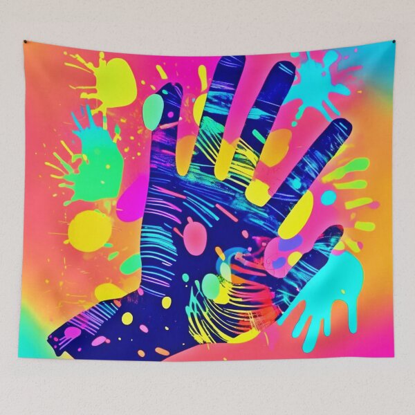 Item preview, Creative Vibrant Hand Splash Art designed and sold by Health And Fitness Posts e-Store.
