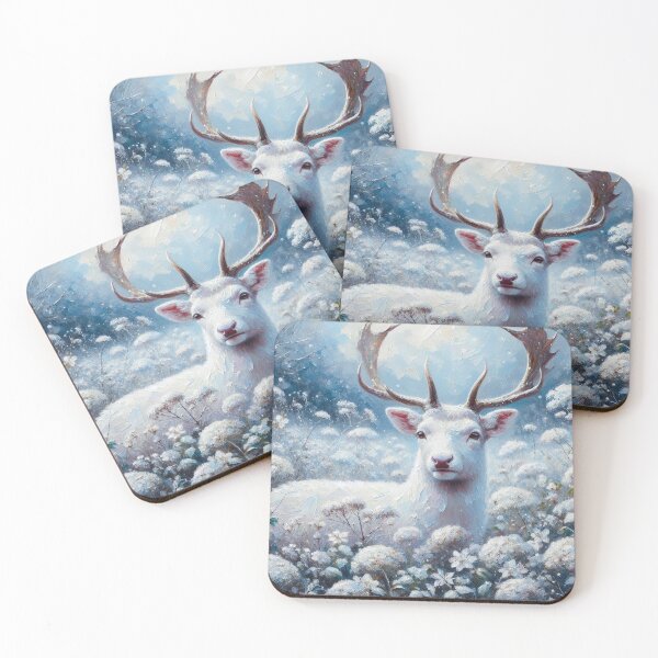 Item preview, White deer in the snow designed and sold by Nicolette Vermeulen.