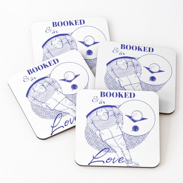 Item preview, Booked & In Love with illustration of a man absorbed in reading designed and sold by Matoforma.