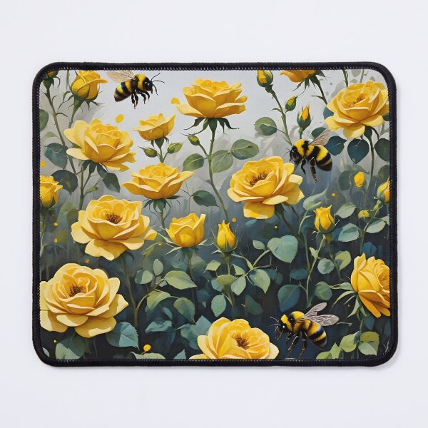Item preview, Bumblebees and Yellow Roses designed and sold by Paw's Arts.
