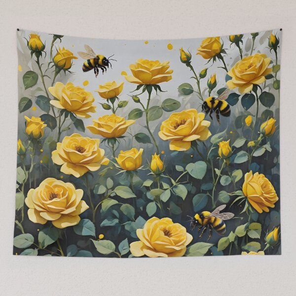 Item preview, Bumblebees and Yellow Roses designed and sold by Paw's Arts.