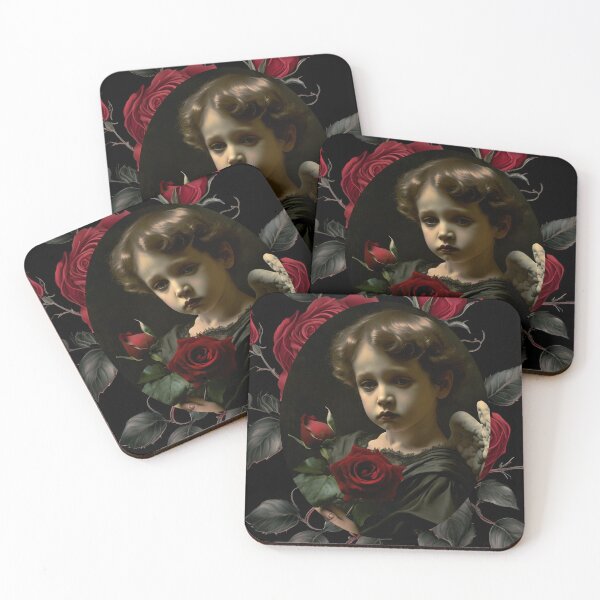 Item preview, Victorian Gothic Cherub Angel With Roses designed and sold by dreamparlor.