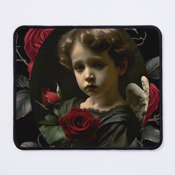 Item preview, Victorian Gothic Cherub Angel With Roses designed and sold by dreamparlor.