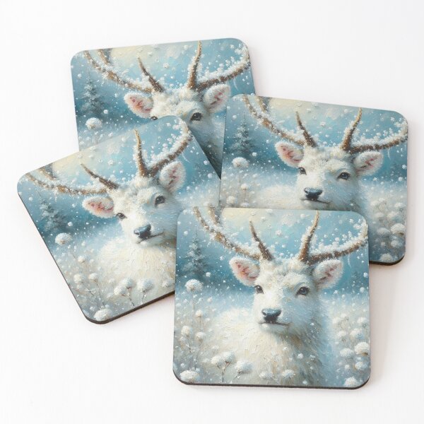 Item preview, White deer in the snow designed and sold by Nicolette Vermeulen.
