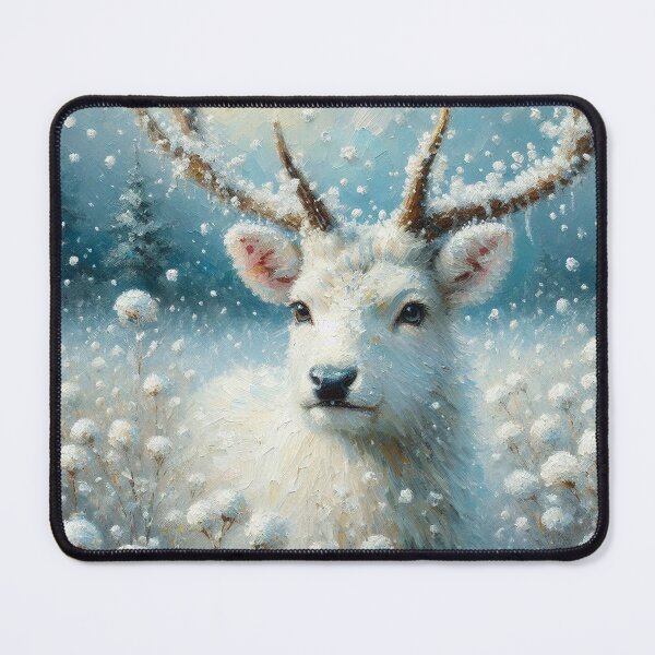 Item preview, White deer in the snow designed and sold by Nicolette Vermeulen.