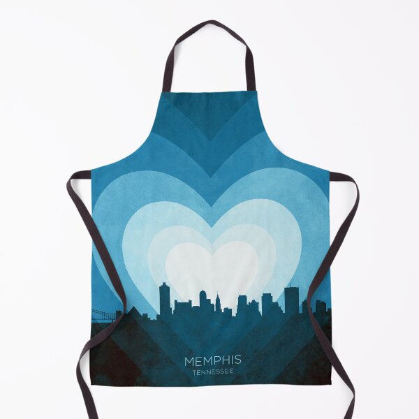 Aperçu de l'œuvre Memphis Tennessee Skyline Coeurs Bleus créée et vendue par ArtPrints.