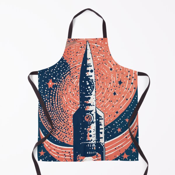 Item preview, Retro Rocket Launch with Spiral Galaxy Background designed and sold by CoreMinimal.