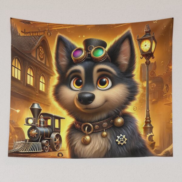 Item preview, Steampunk Sable Black German Shepherd designed and sold by Sillytoe.