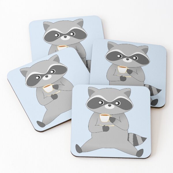 Item preview, Snack Racc Pack 5: Tea Drinking Raccoon designed and sold by chrispy doodles.