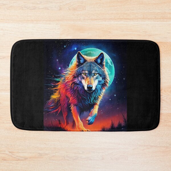 Item preview, Colorful Running Wolf designed and sold by Kspirit Designs.