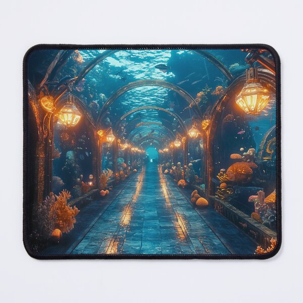Item preview, Underwater Walkway with Warm Lamps designed and sold by ACastilloArt.