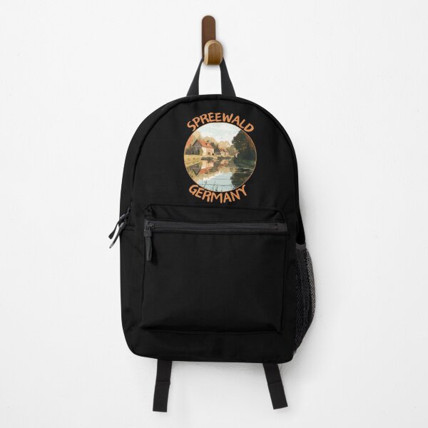 Item preview, Spreewald in Brandenburg Germany Retro Travel Art Badge designed and sold by MaateoDesign.