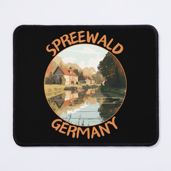 Item preview, Spreewald in Brandenburg Germany Retro Travel Art Badge designed and sold by MaateoDesign.