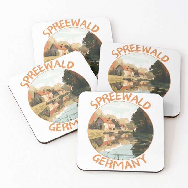 Item preview, Spreewald in Brandenburg Germany Retro Travel Art Badge designed and sold by MaateoDesign.