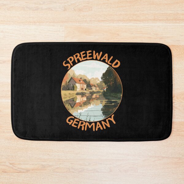 Item preview, Spreewald in Brandenburg Germany Retro Travel Art Badge designed and sold by MaateoDesign.
