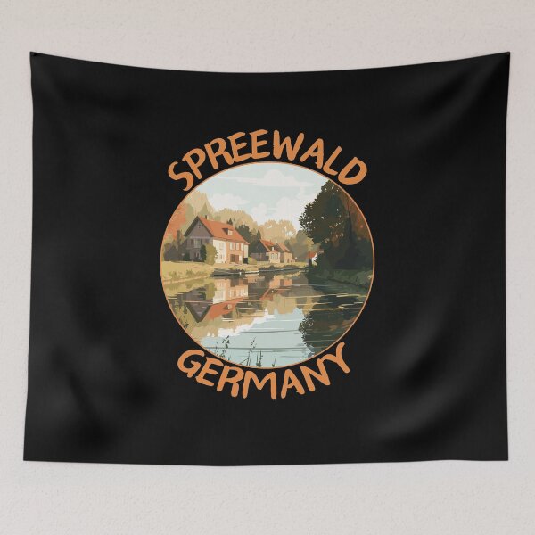 Artikelvorschau, Spreewald in Brandenburg Deutschland Retro Reisekunstabzeichen entworfen und verkauft von MaateoDesign.