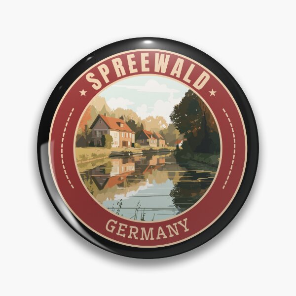 Artikelvorschau, Spreewald in Brandenburg Deutschland Retro Reisekunstabzeichen entworfen und verkauft von MaateoDesign.