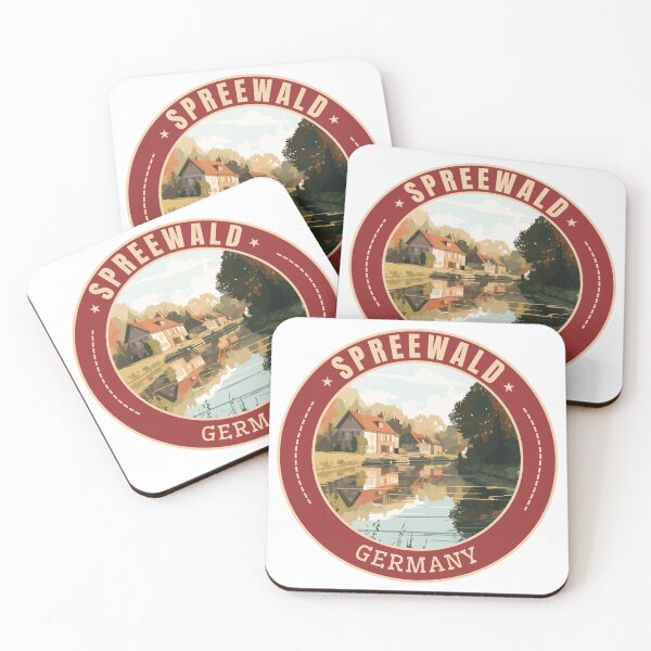 Item preview, Spreewald in Brandenburg Germany Retro Travel Art Badge designed and sold by MaateoDesign.