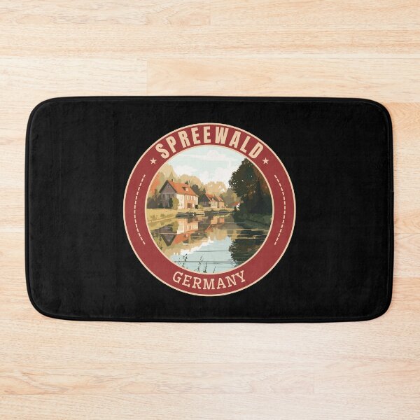 Item preview, Spreewald in Brandenburg Germany Retro Travel Art Badge designed and sold by MaateoDesign.