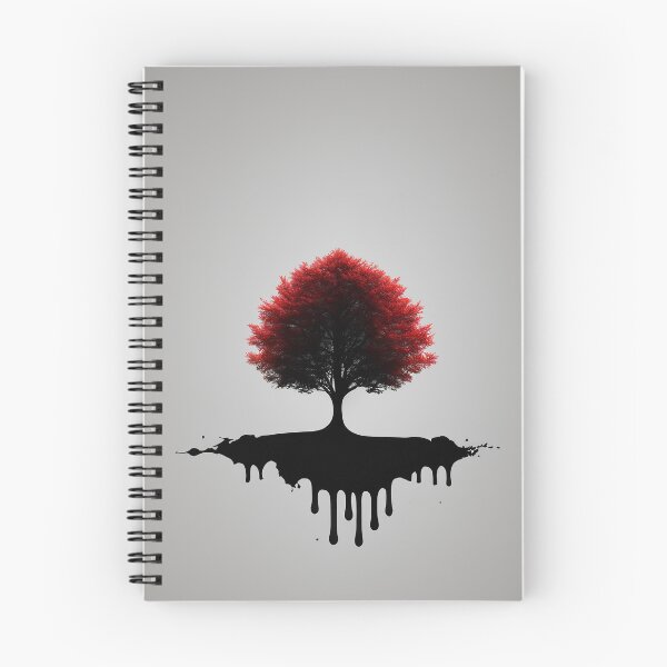 Item preview, Minimalist Tree with Dripping Roots and Red Leaves designed and sold by CoreMinimal.